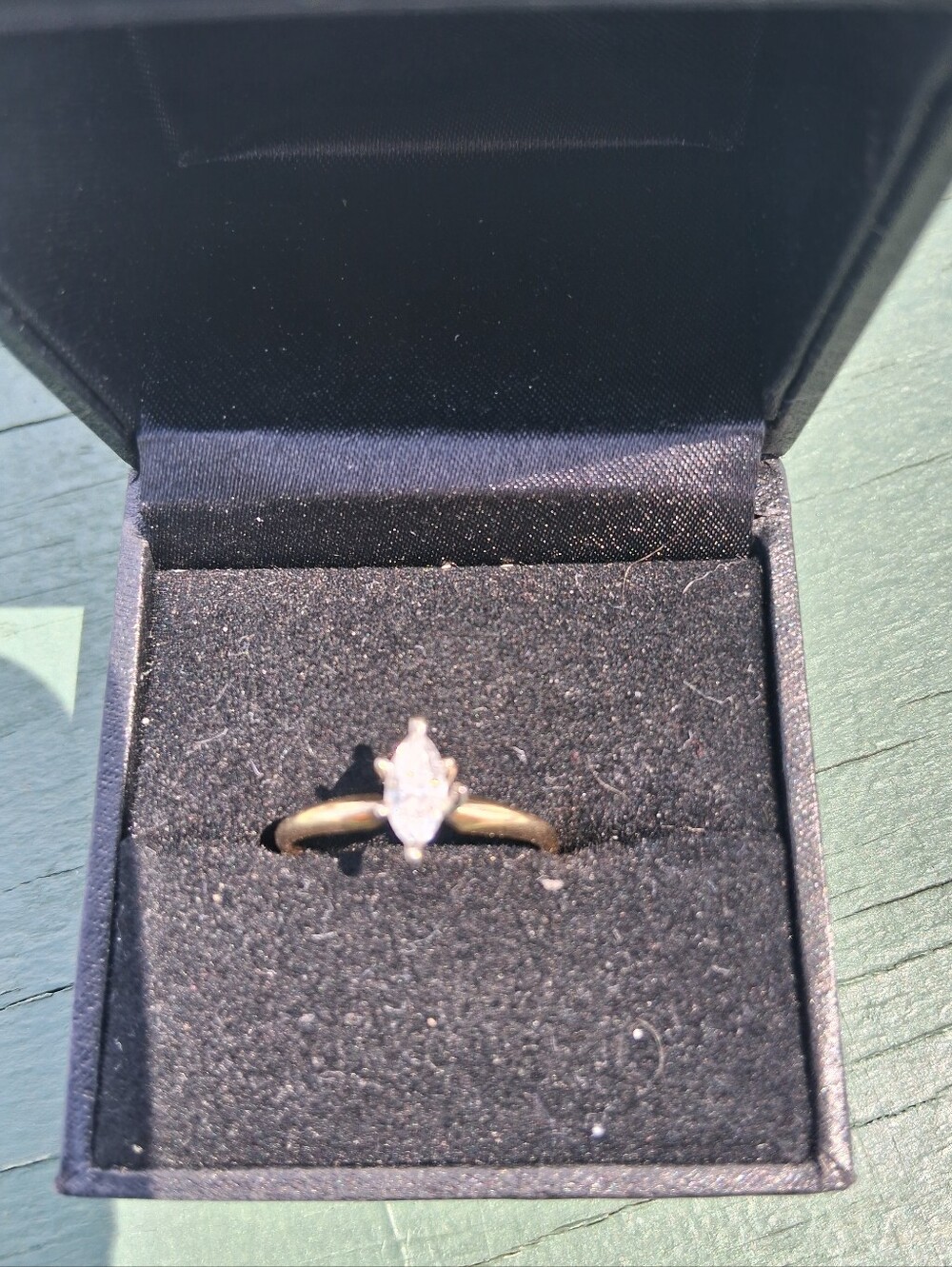 14Kt Gold .75 Carat Marquise Cut Natural Diamond Ring Size 8